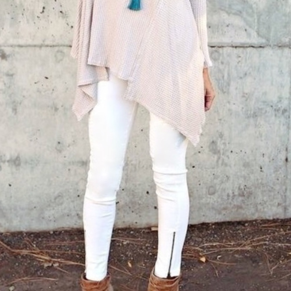 Forever 21 Off White Skinny Corduroy Pants