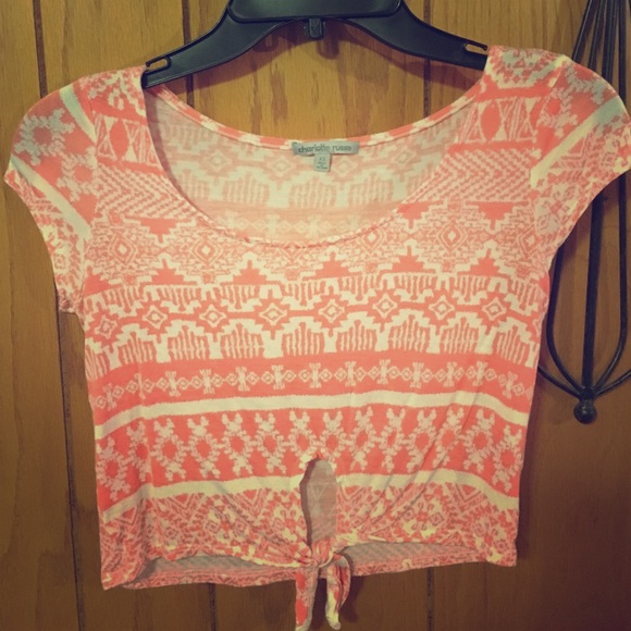 Pink Tribal Crop Top