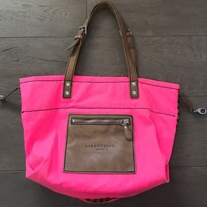 Hot pink Liebeskind canvas tote bag, barely used.