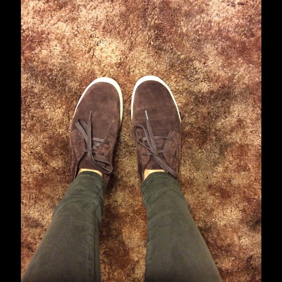 Brown suede hush puppies shoes