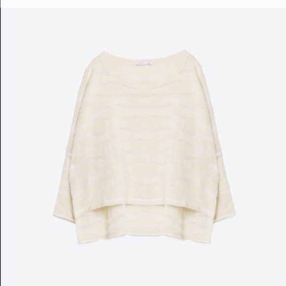 Zara beige sweater,cute length with ripped jeans💕 - Picture 4 of 4