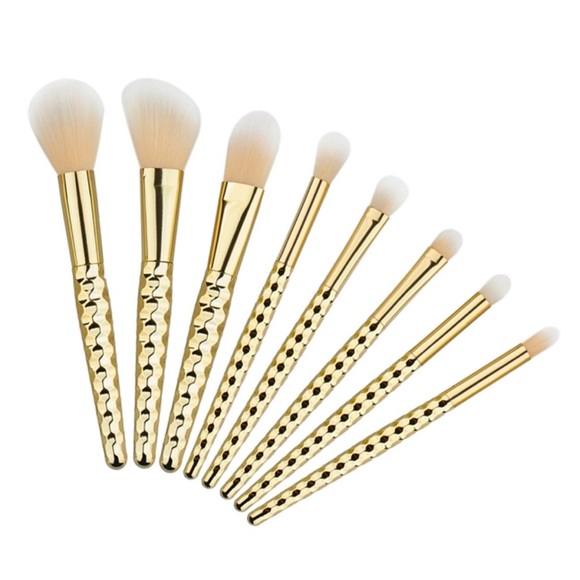 Gold Geometric 8pc Makeup Brush Set - Picture 2 of 2