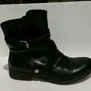Miz Mooz Bailey Black Leather Ankle Boots