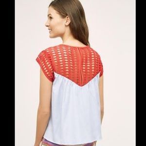 Anthropologie Crochet Back Top