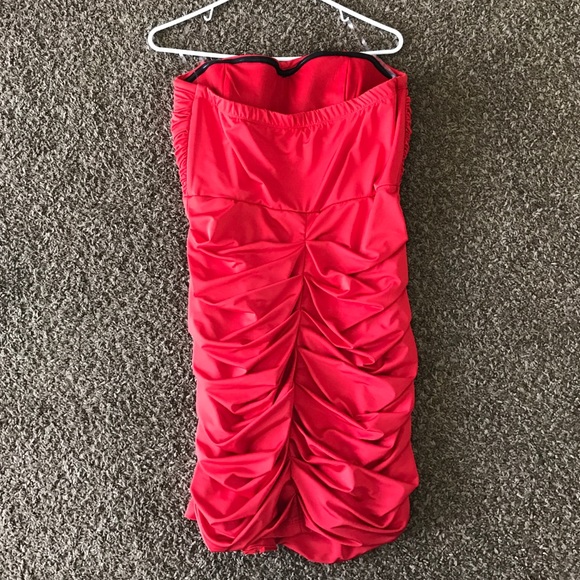 Red strapless dress worn once. - Picture 2 of 2