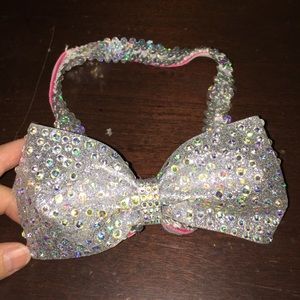 Rhinestone cheer headband bow