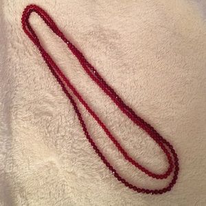 Set of 2 red beaded necklaces