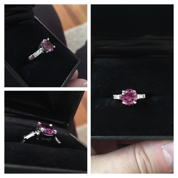 Sterling silver purple CZ ring