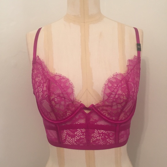VS Very Sexy Unlined Demi Bustier in Berry Lace! - Picture 2 of 4