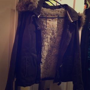 Faux fur hollister jacket Next day shipping