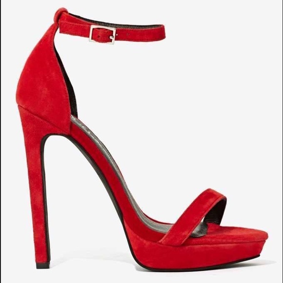 Jeffrey Campbell red suede heels