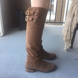Over The Knee Tan Boots