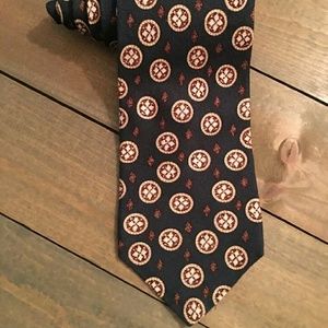 Jason Abboud Blue Burgandy Wide Silk Mens Necktie