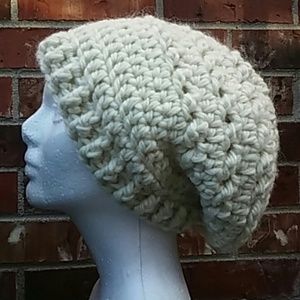 Hand made alpaca blend slouchy beanie..d
