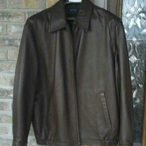 NAUTICA MENS LEATHER JACKET