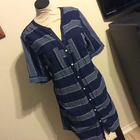 Like New blue mini dress w/slip XL