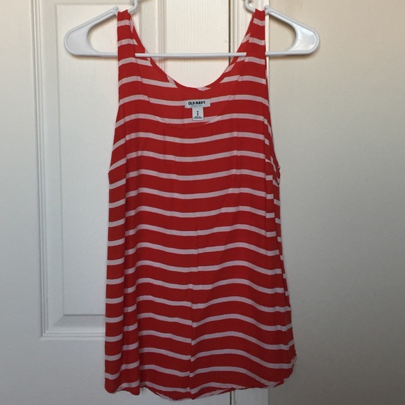 Orange & white stripe tank blouse
