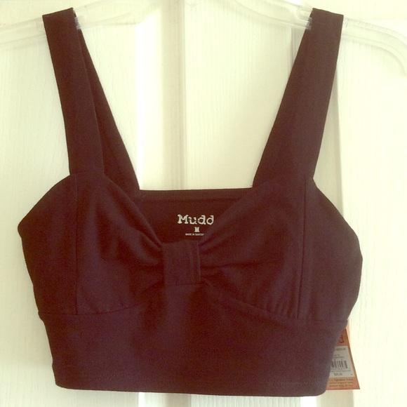 Black bow crop top