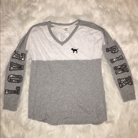 VS PINK Long sleeve bling top (S)