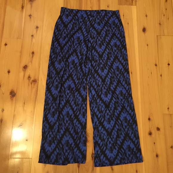 Blue and Black wide leg pants