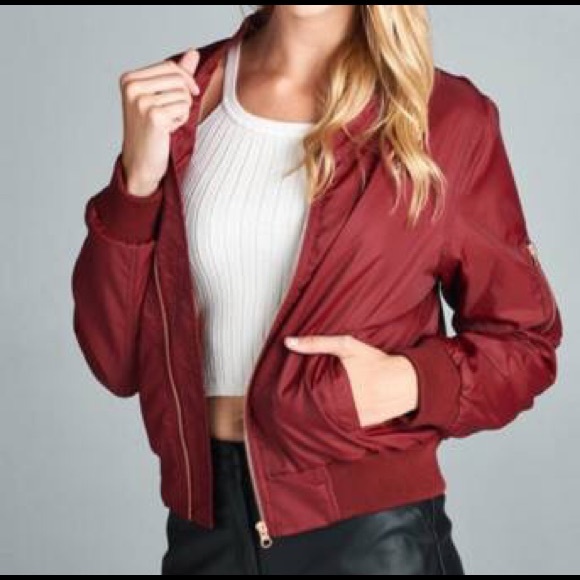 Burgundy Bomber Jacket