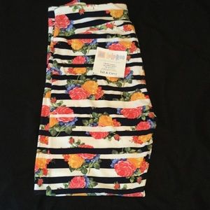 Lularoe TC striped floral leggings