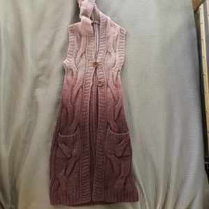 Free people hooded sleeveless sweater (long)