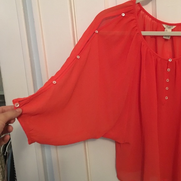 Orange sheer blouse - Picture 2 of 2