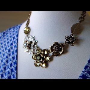 Anthropologie flower statement necklace