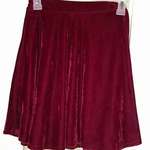 Burgundy Velvet F21 Skirt