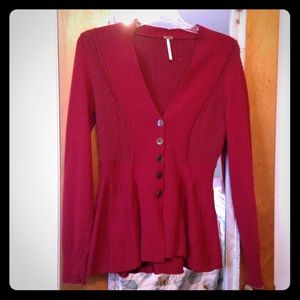 Free People Peplum Cardigan Blazer, Vintage Look