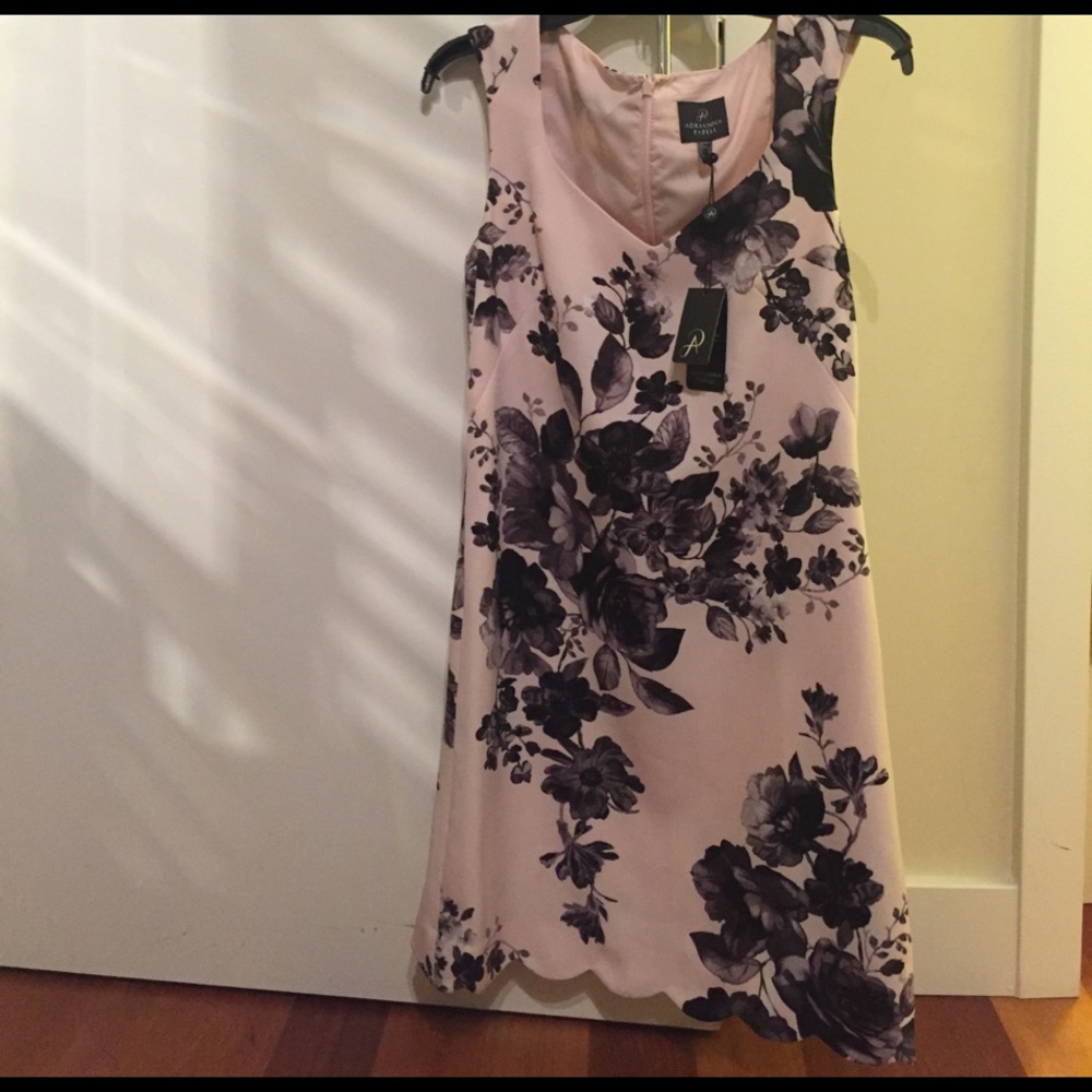 Adrianna Papell Scallop Floral Dress