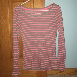 Pink and grey stripped shirt