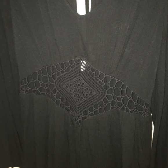 Crochet front black romper