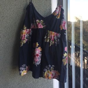 Navy blue and floral top