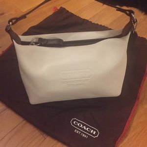 Small white leather Coach Bag