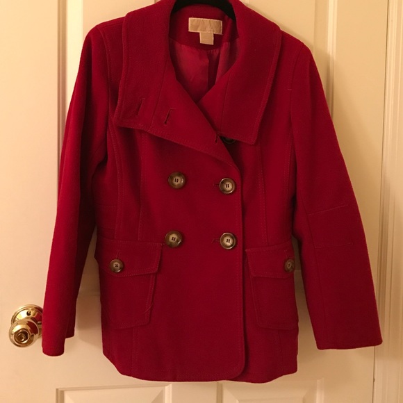 MICHAEL KORS Red Pea Coat