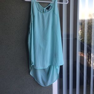 Sheer sea foam green top