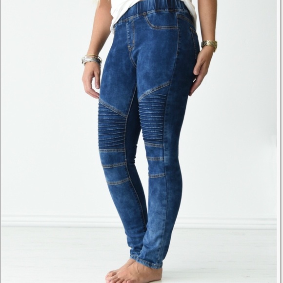 Denim moto leggings - Picture 2 of 2