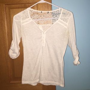White lace top shirt