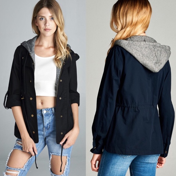 🆕TAMBERLYNN 3/4 sleeve utility jacket - NAVY - Picture 2 of 4