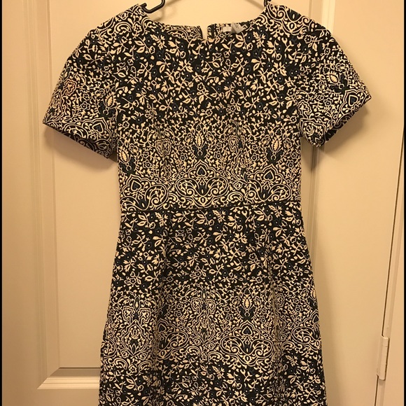Beautiful navy dress with golden embroidery