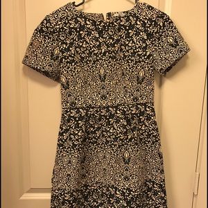 Beautiful navy dress with golden embroidery