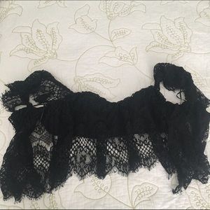 Off the shoulder LF lace black crop top