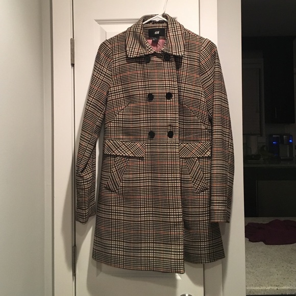 Jacket With Belt Gray Plaid Ladies H M Us