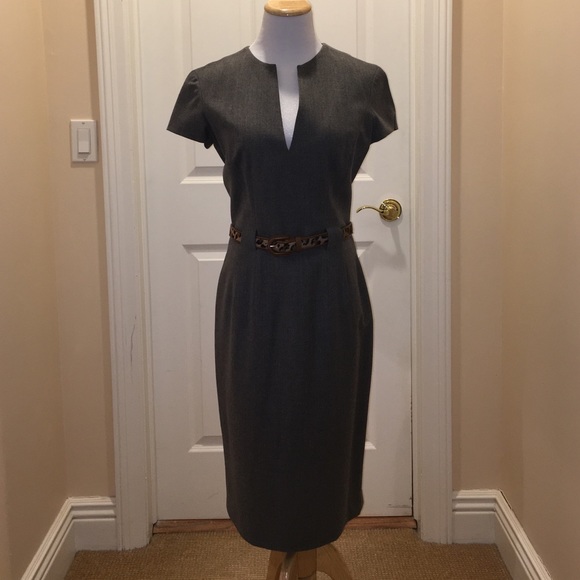 Ralph Lauren Dresses & Skirts - ✨HP✨Ralph Lauren Gray Dress w Pony Fur Belt Sz 4/6