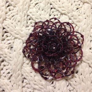 Beaded flower pin