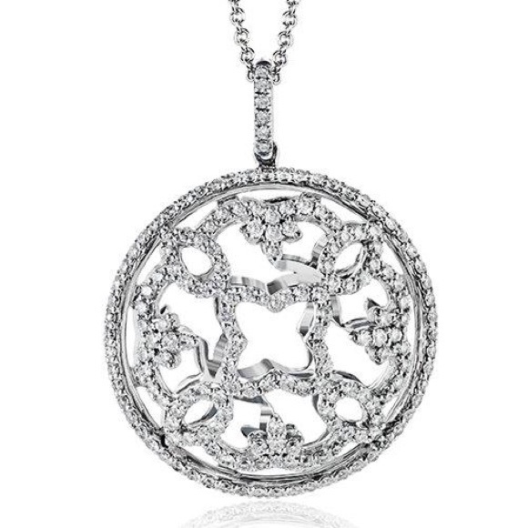 Simon G round diamond pendant with chain