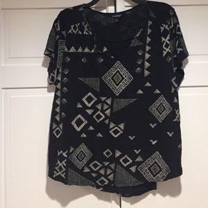 Lucky Brand Tee with Aztec stern print