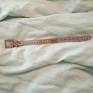 B.B. Simon Leather Dog Collar w/ Swarovski Crystal